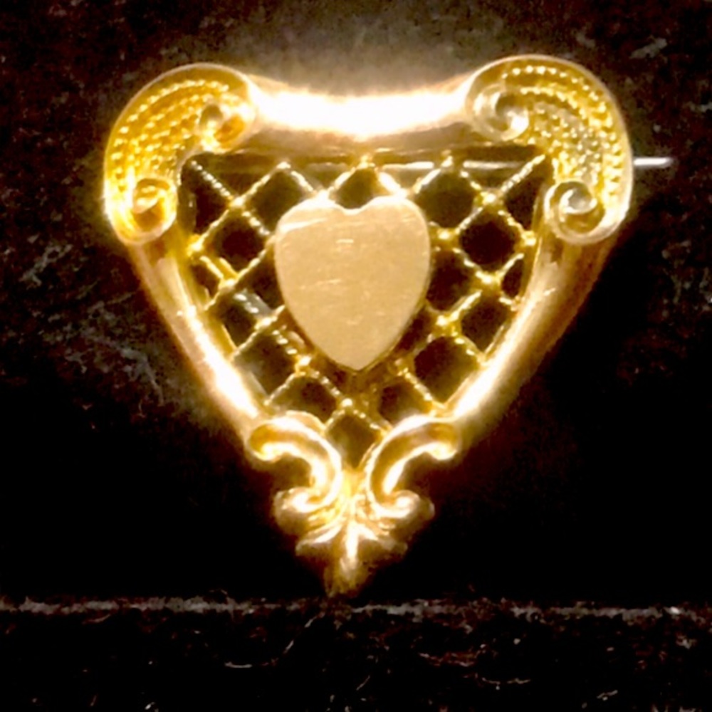 VINTAGE PLAINVILLE STOCK COMPANY BROOCH 14 KT GOLD/STERLING